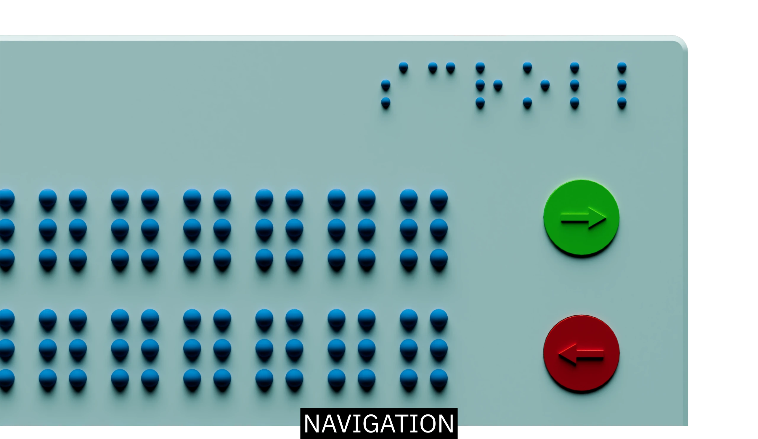 two navigation buttons arranged vertically, the first one is green and the second is red